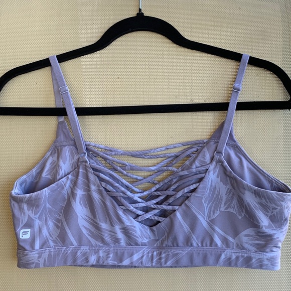 Fabletics Lenni Sports Bra Purple Floral Print - Picture 2 of 8
